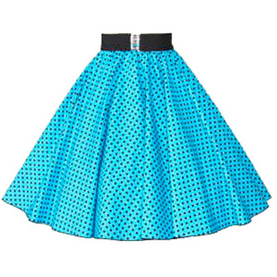 Turquoise Blue / Black 7mm Polkadot Circle Skirt Ideal Dancewear Outfit